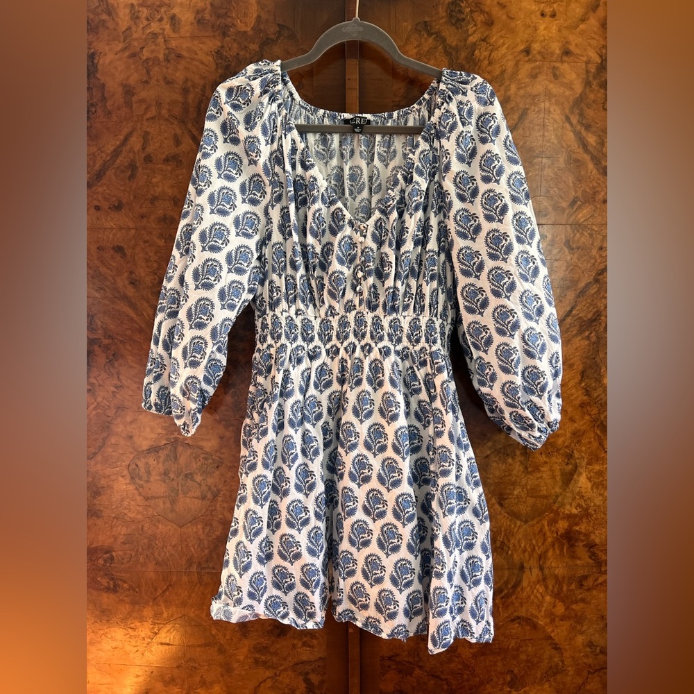 J Crew Blue and White Dress
